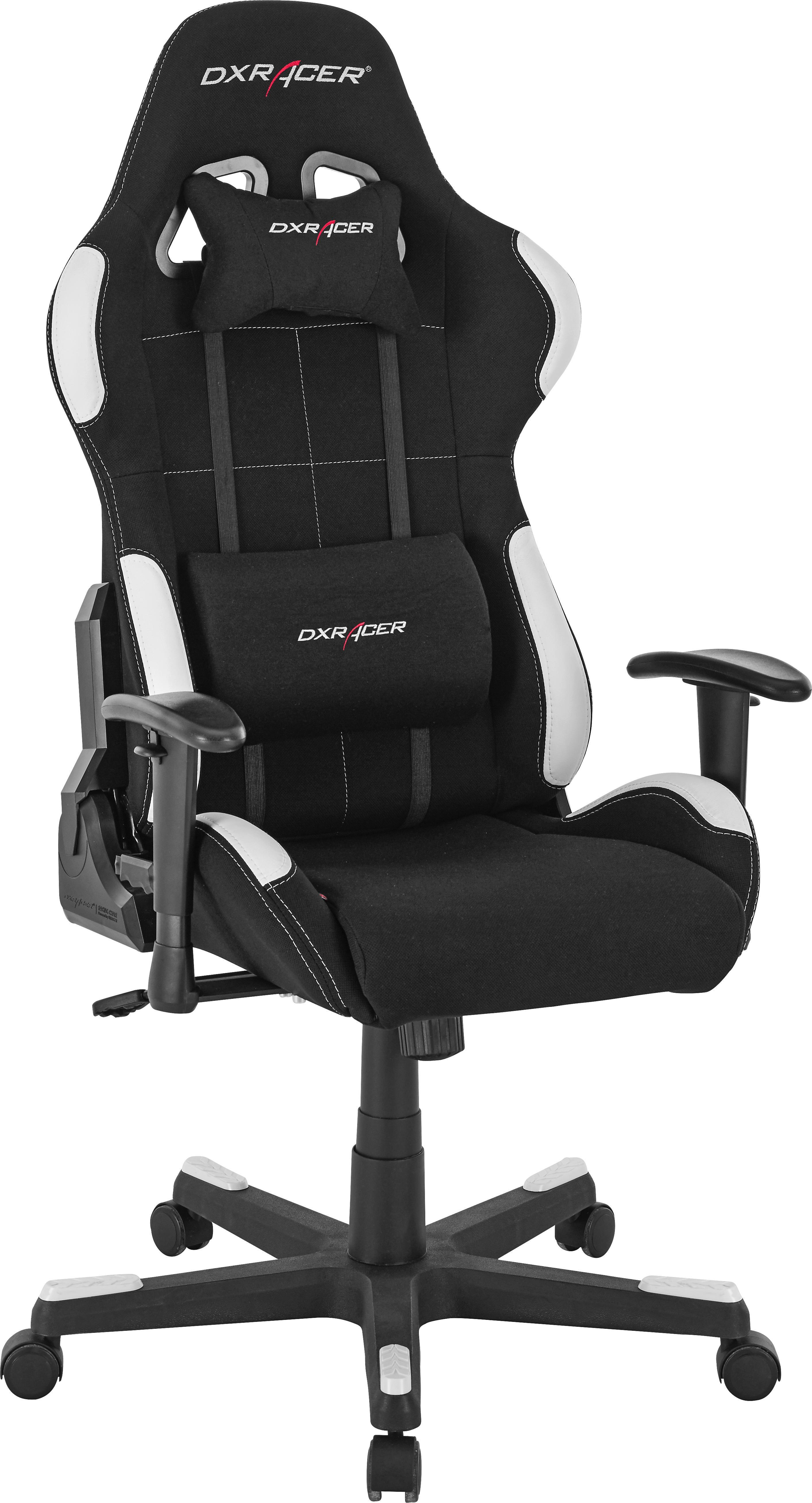 Gamingstuhl im Lederlook - Schwarz/Weiß, Kunststoff/Textil (78/124-134/52cm) - Dxracer