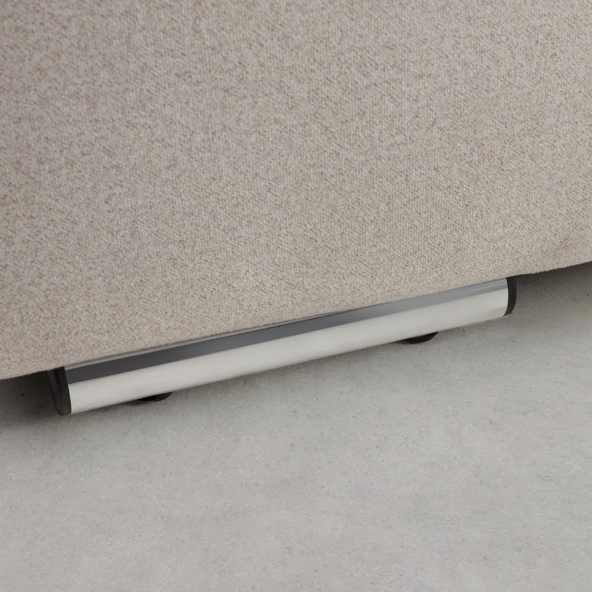 Boxspringbett Leonora ca. 200x200cm Beige mit Topper - Chromfarben/Beige, Modern, Holz/Textil (200/200cm) - Bessagi Home