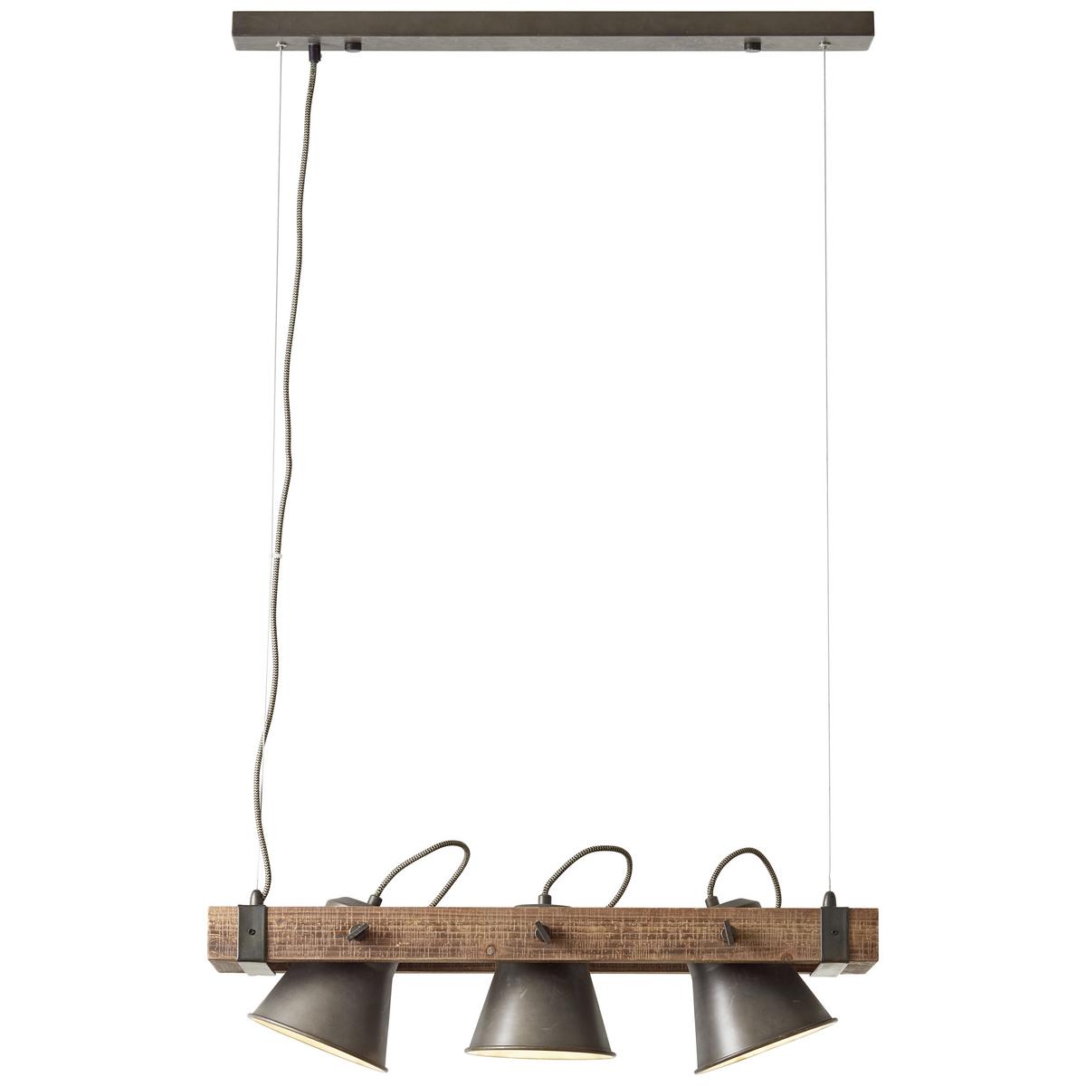 Hängeleuchte Plow in Schwarz max. 10 Watt - Schwarz, Design, Holz/Metall (70/115cm) - Brilliant