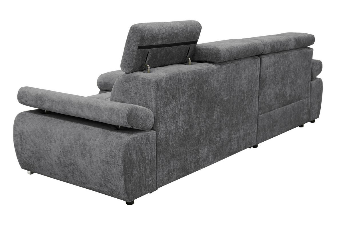 Colțar Vegas - gri închis, Design, lemn/textil (173/294cm) - Modern Living
