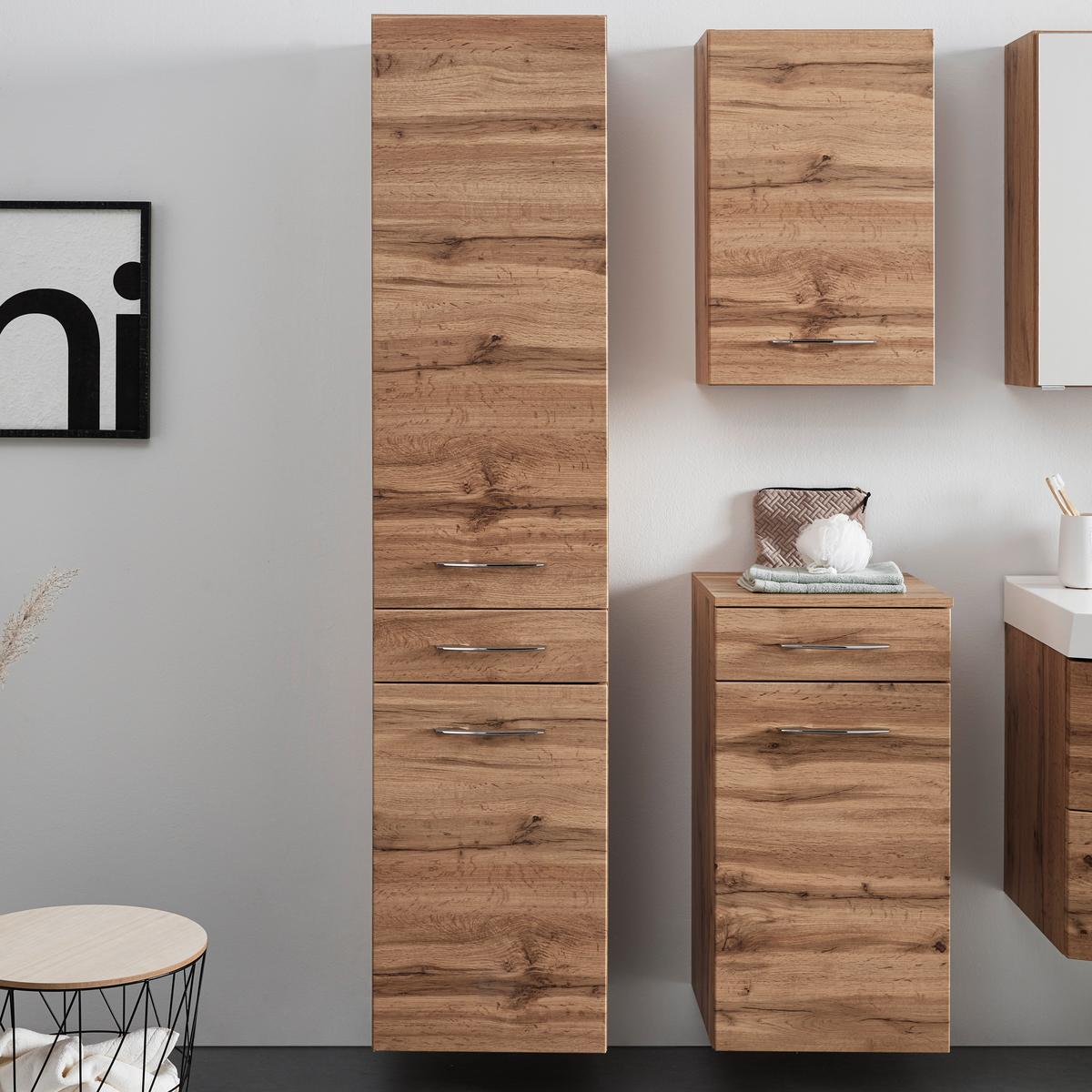 Dulap înalt Florida - culoare lemn stejar, Modern (40/180/35cm) - Premium Living