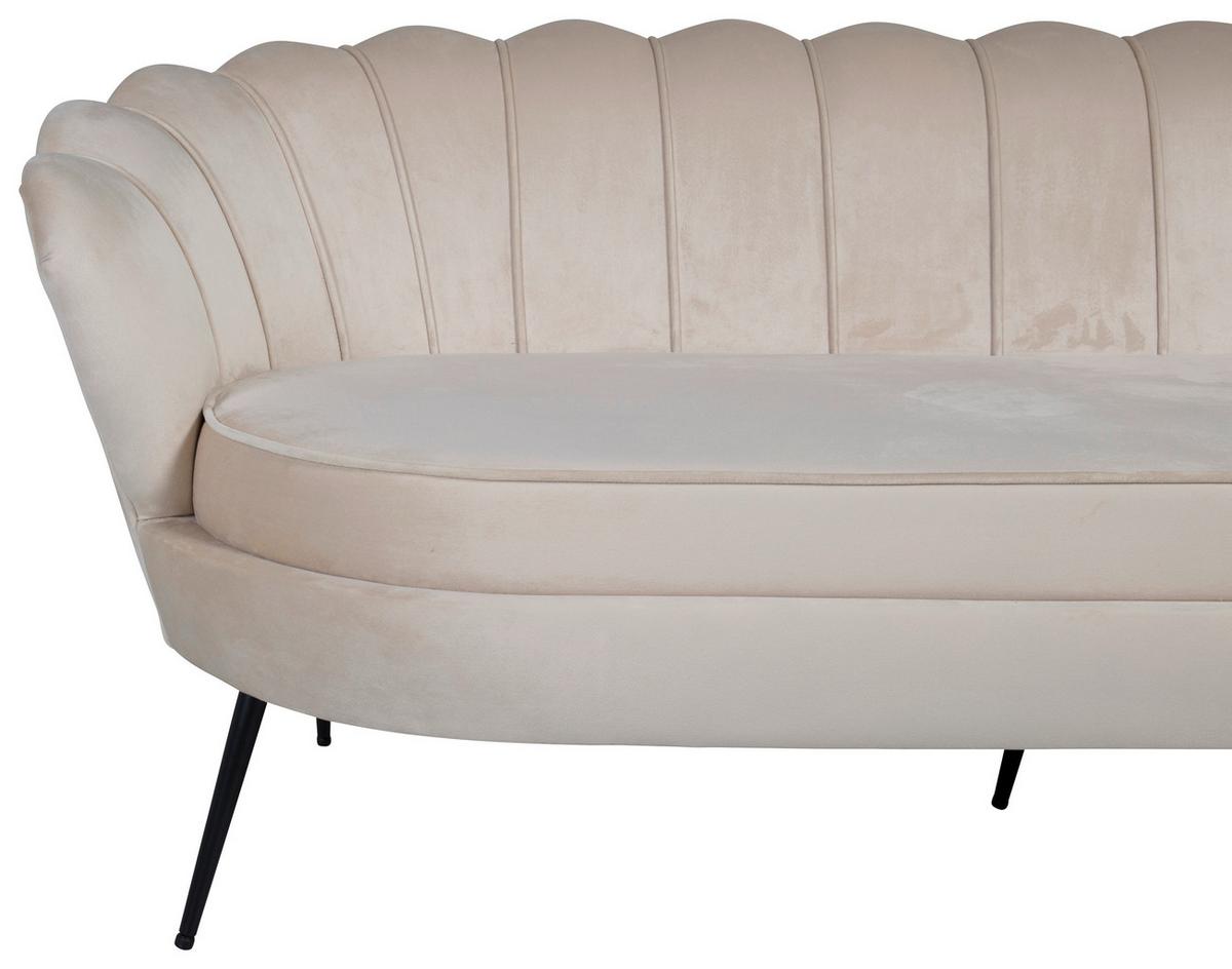 Sofa Calais ca. 180 cm Beige - Beige/Schwarz, Design, Textil/Metall (180/78.5/78cm) - Livetastic