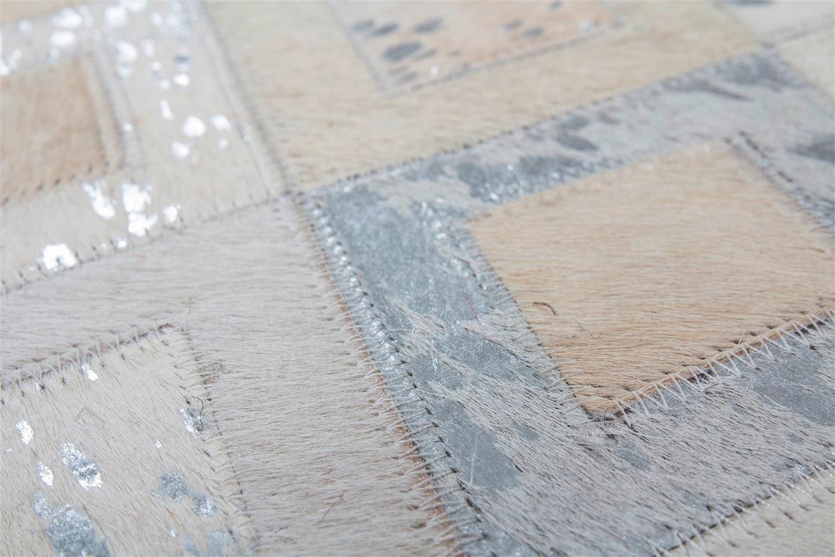 FLACHWEBETEPPICH Spark 110 Grau / Silber 80x150 - Silberfarben/Grau, Basics, Leder (80/150cm) - Kayoom