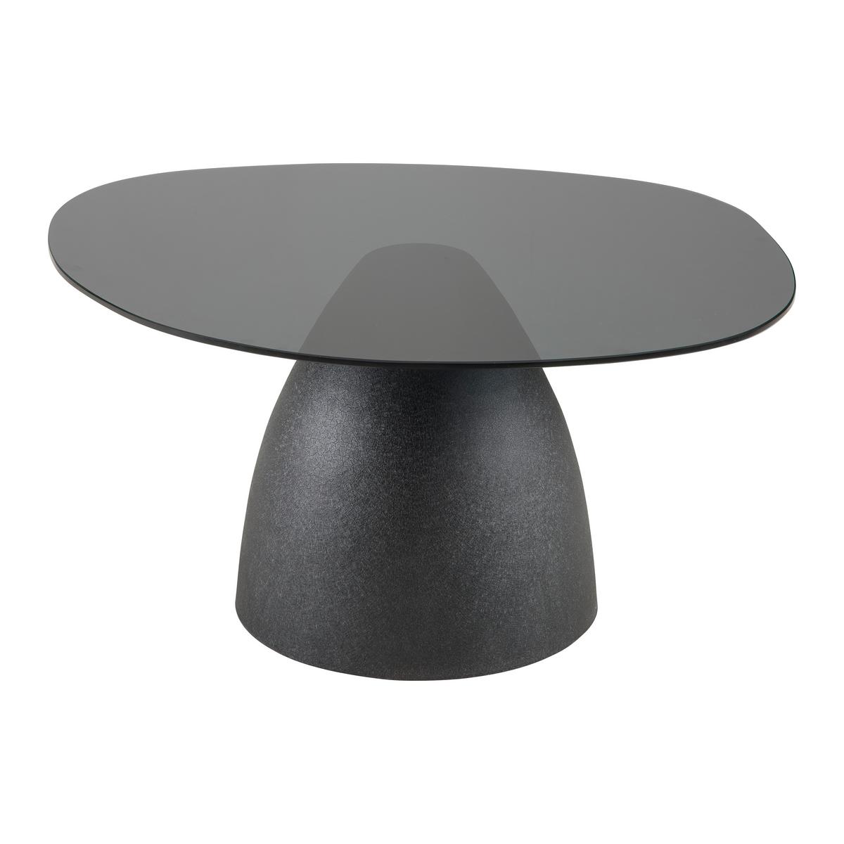 Măsuță de cafea MURPHY - negru, Modern, sticlă/metal (86/76/40cm) - Premium Living