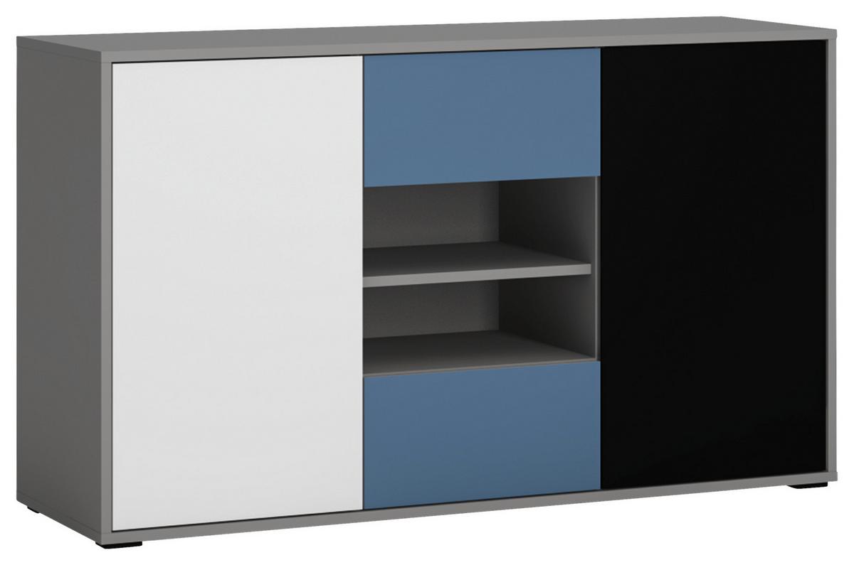 Komoda Laser - bijela/siva, Moderno, drvni materijal/plastika (125,7/74,2/40cm) - Modern Living