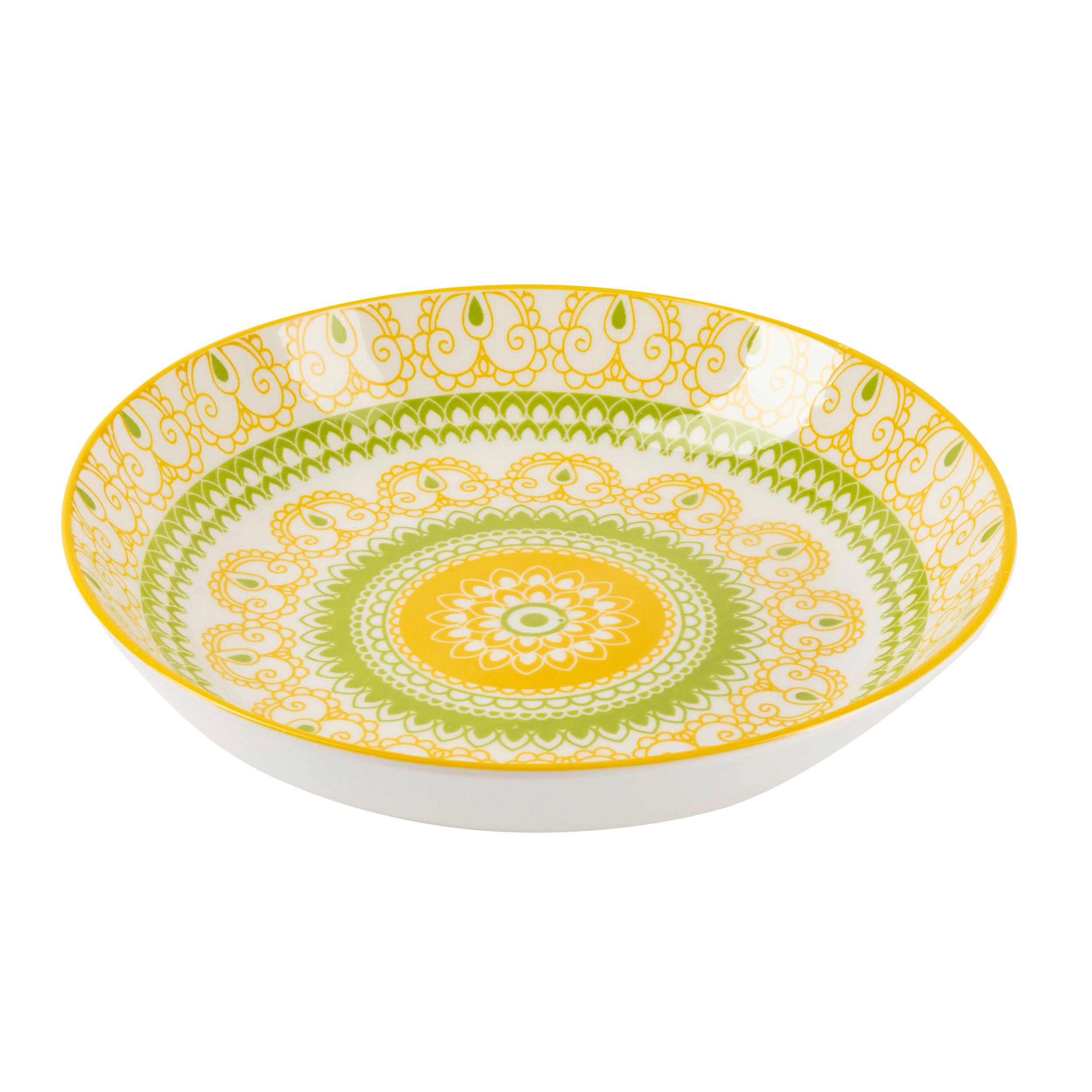 Suppenteller Maja in Grün/Gelb - Gelb/Grün, Lifestyle, Keramik (21/4cm) - Mömax