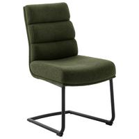 KRZESŁO NA PŁOZIE LEXINGTON - czarny/oliwkowa zieleń, Design, metal/tkanina (47/90/64cm) - Dieter Knoll