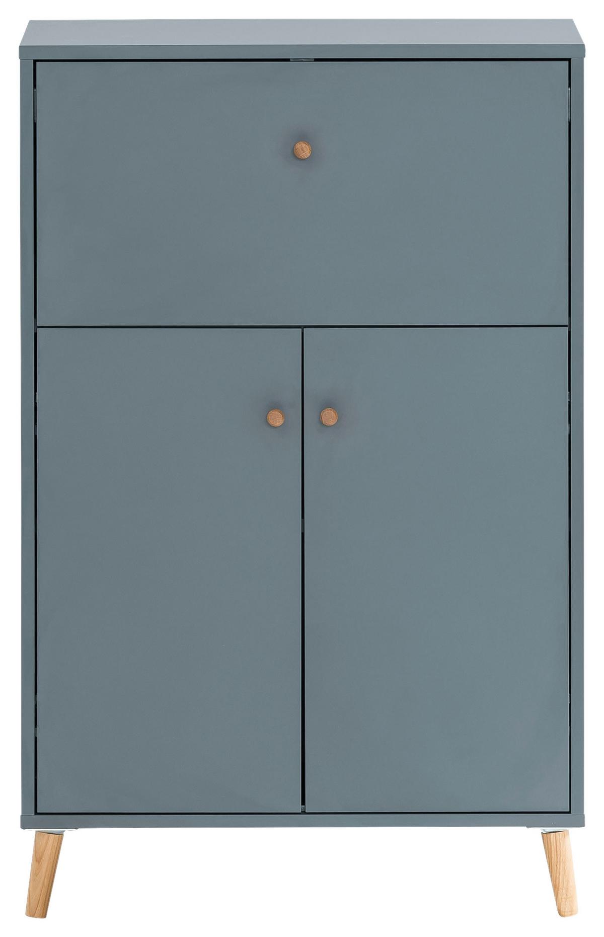 Sektretär Serie 500 Blau ca. 65,2x101,7x39cm - Blau/Weiß, MODERN, Holz/Holzwerkstoff (65,2/101,7/39cm) - MID.YOU