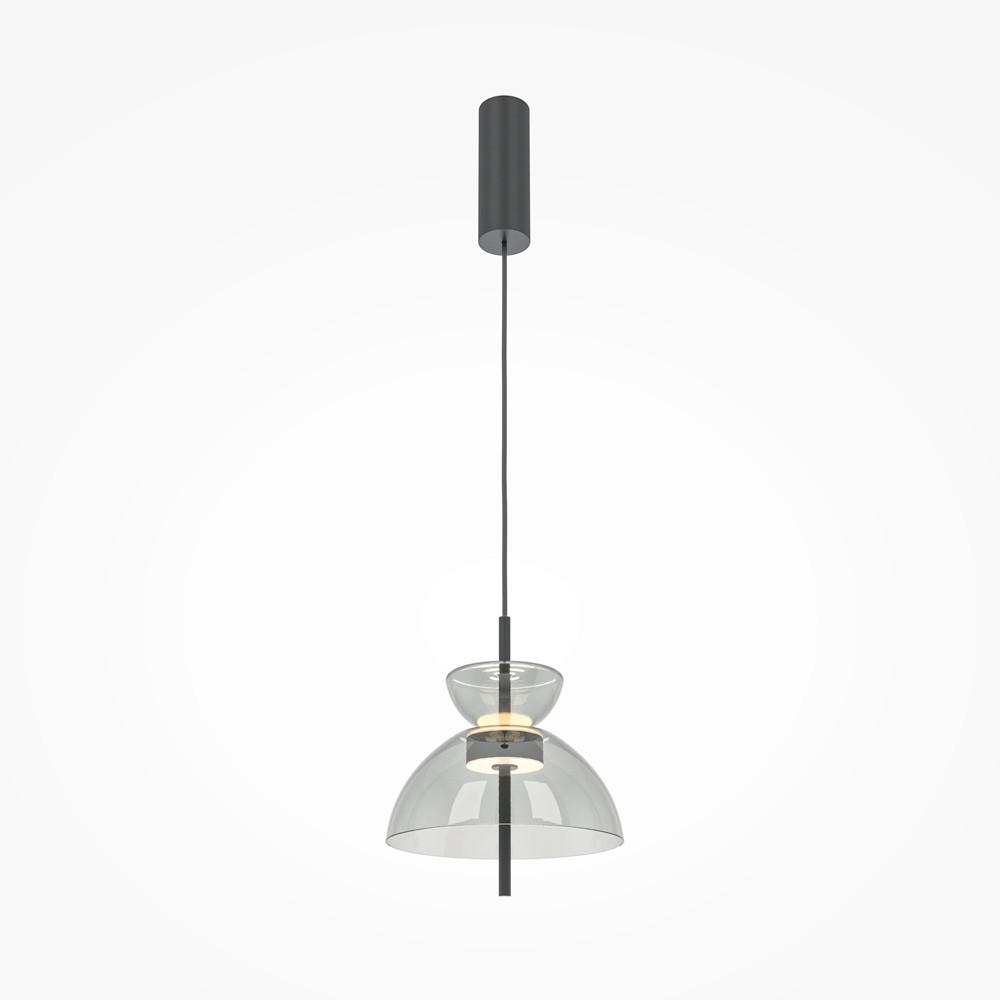 Pendelleuchte Bangkok Grau/Schwarz max. 12 Watt - Schwarz/Grau, Modern, Glas/Metall (25/58cm) - MAYTONI