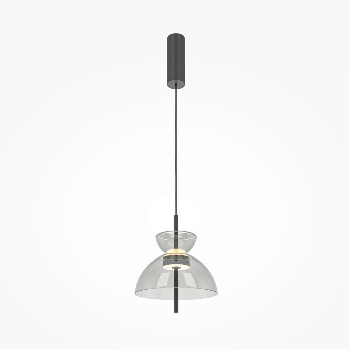 Pendelleuchte Bangkok Grau/Schwarz max. 12 Watt - Schwarz/Grau, Modern, Glas/Metall (25/58cm) - MAYTONI