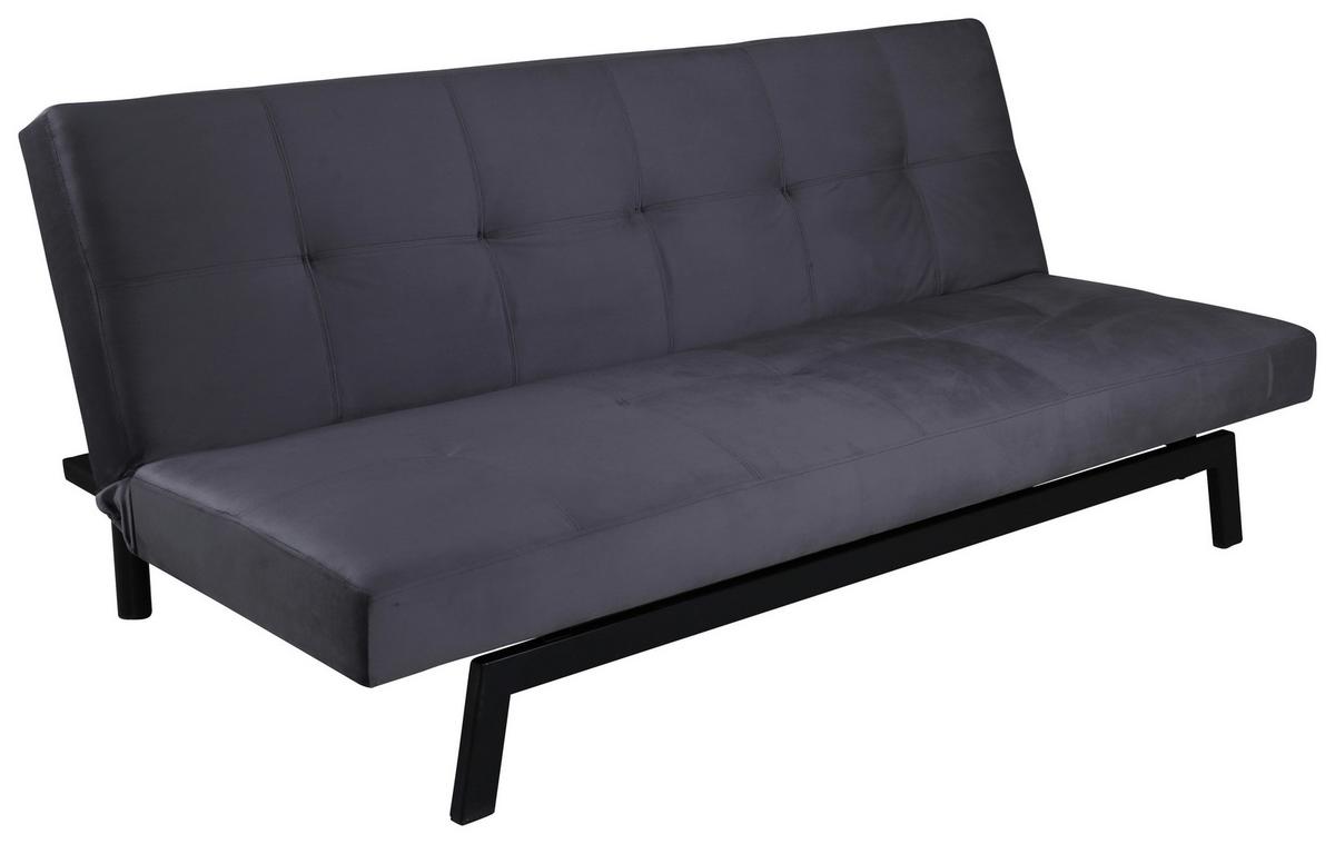 SCHLAFSOFA BODIL - Dunkelgrau, Design, Textil/Metall (180/80/55cm) - Livetastic