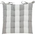 Sitzkissen Blockstreif 40x40cm - Weiß/Grau, Textil (40/40cm) - MÖMAX modern living