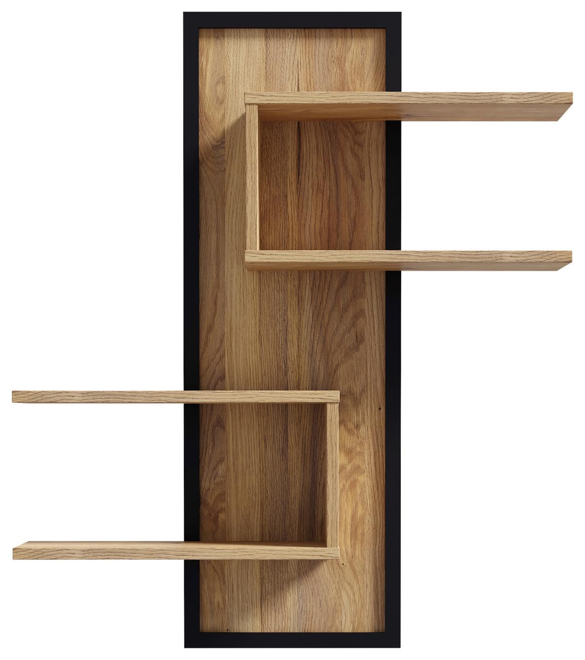 Wandboard Jytana Schwarz/Eichefarben - Eichefarben/Schwarz, MODERN, Holzwerkstoff (102,6/122,5/21,9cm) - Premium Living