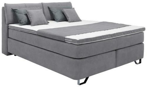 Postelja Boxspring Tabea, Svetlo Siva, 180x200 - siva/barve aluminija, Konvencionalno, kovina/umetna masa (180/200cm) - Mömax