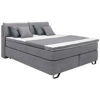 Postelja Boxspring Tabea, Svetlo Siva, 180x200 - siva/barve aluminija, Konvencionalno, kovina/umetna masa (180/200cm) - Mömax