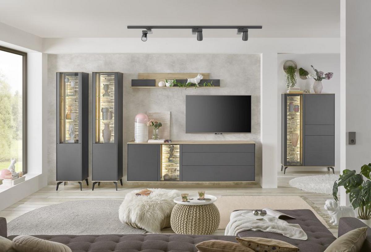 Servantă COMO - stejar Artisan/antracit, Modern, material pe bază de lemn (169/89/42cm) - Premium Living