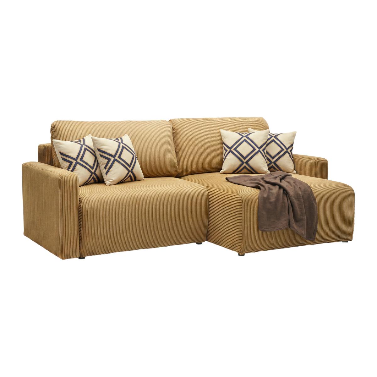 Ecksofa Dave  -Top- -Based- - Senfgelb, Modern, Textil (227/146cm) - Based