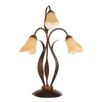 Tischleuchte Alga Bronzefarben max. 6 Watt - Bronzefarben, KONVENTIONELL, Glas/Metall (48/48/61cm)