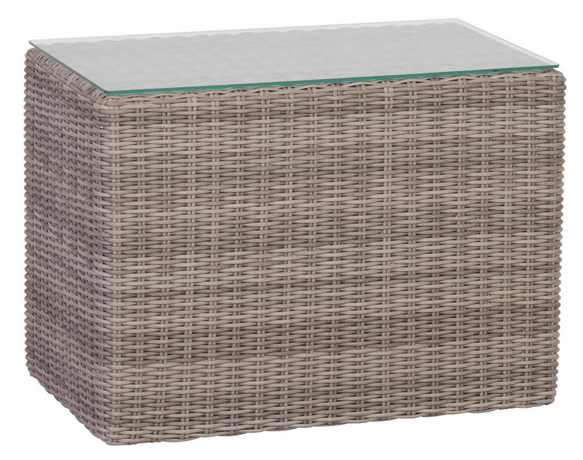 Loungegarnitur Palma 5-tlg aus Kunststoff mit Kissen - Grau, Basics, Glas/Textil (93/65/71cm) - Gardenson