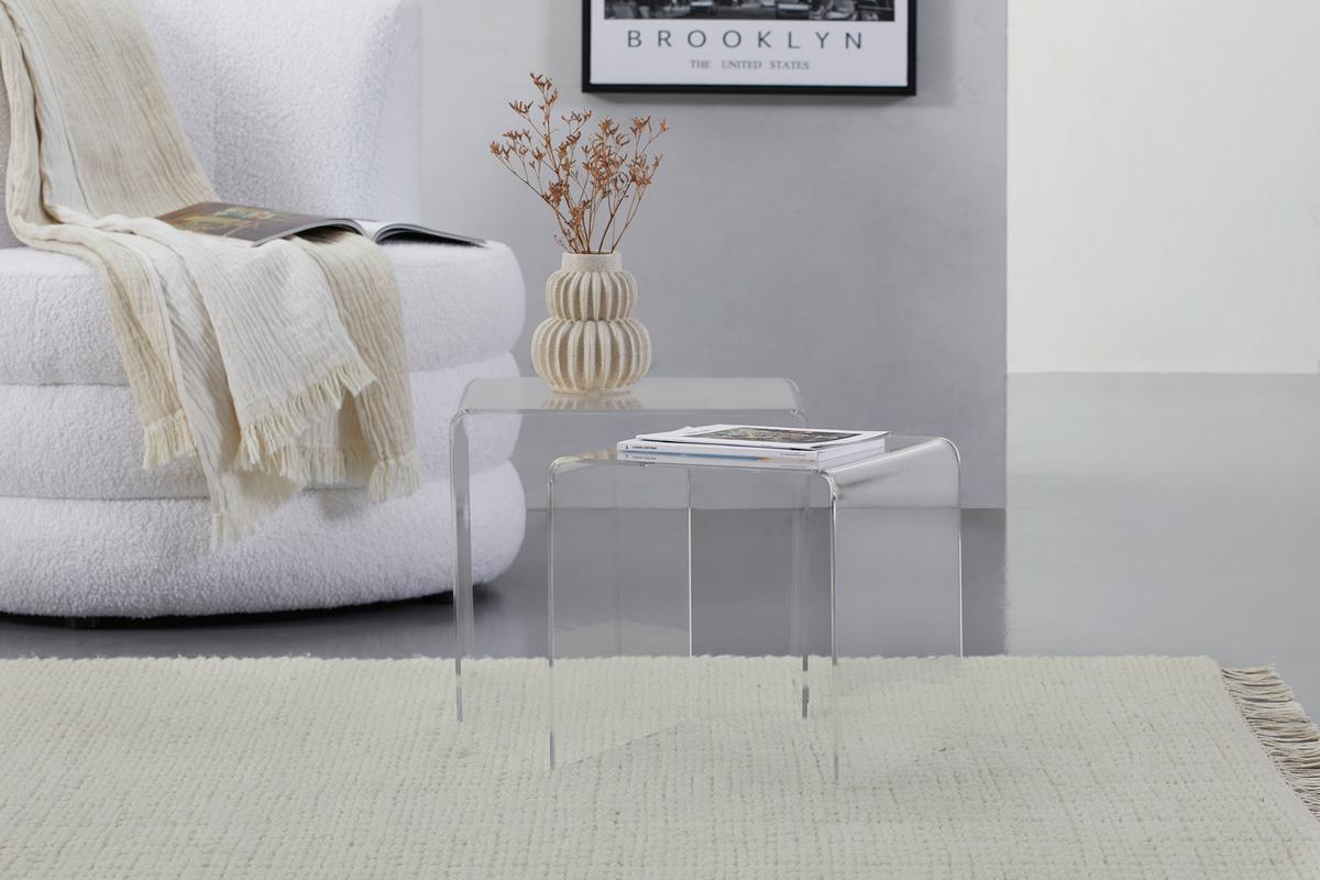 STOLIKI WSUWANE POD SIEBIE 2107 - KV - przejrzysty, Design, tworzywo sztuczne (40/33/36/33/33cm)