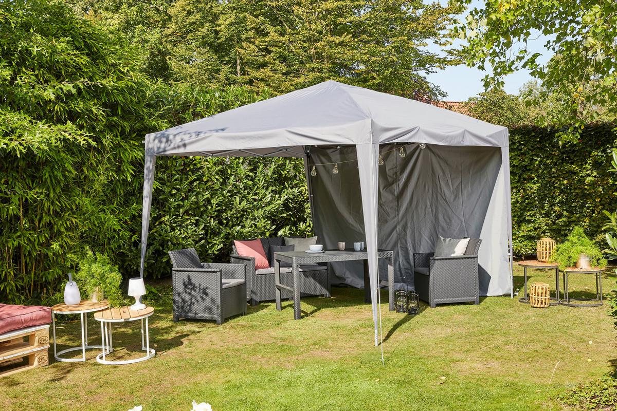 Pavillon Starter BHT 3x2,6x3 m mit Tragetasche - Grau, KONVENTIONELL, Textil (300/260/300cm) - Siena Garden