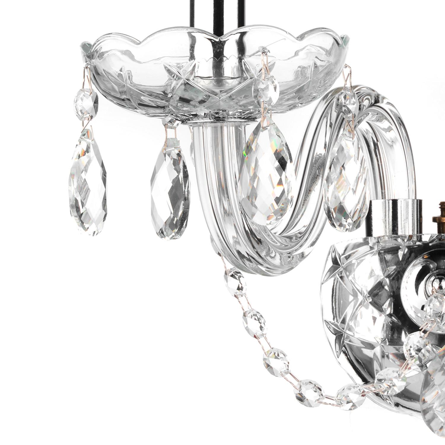 Wandleuchte Svetlana Chromfarben max. 6 Watt - Chromfarben/Transparent, KONVENTIONELL, Glas/Metall (32/30/20cm)