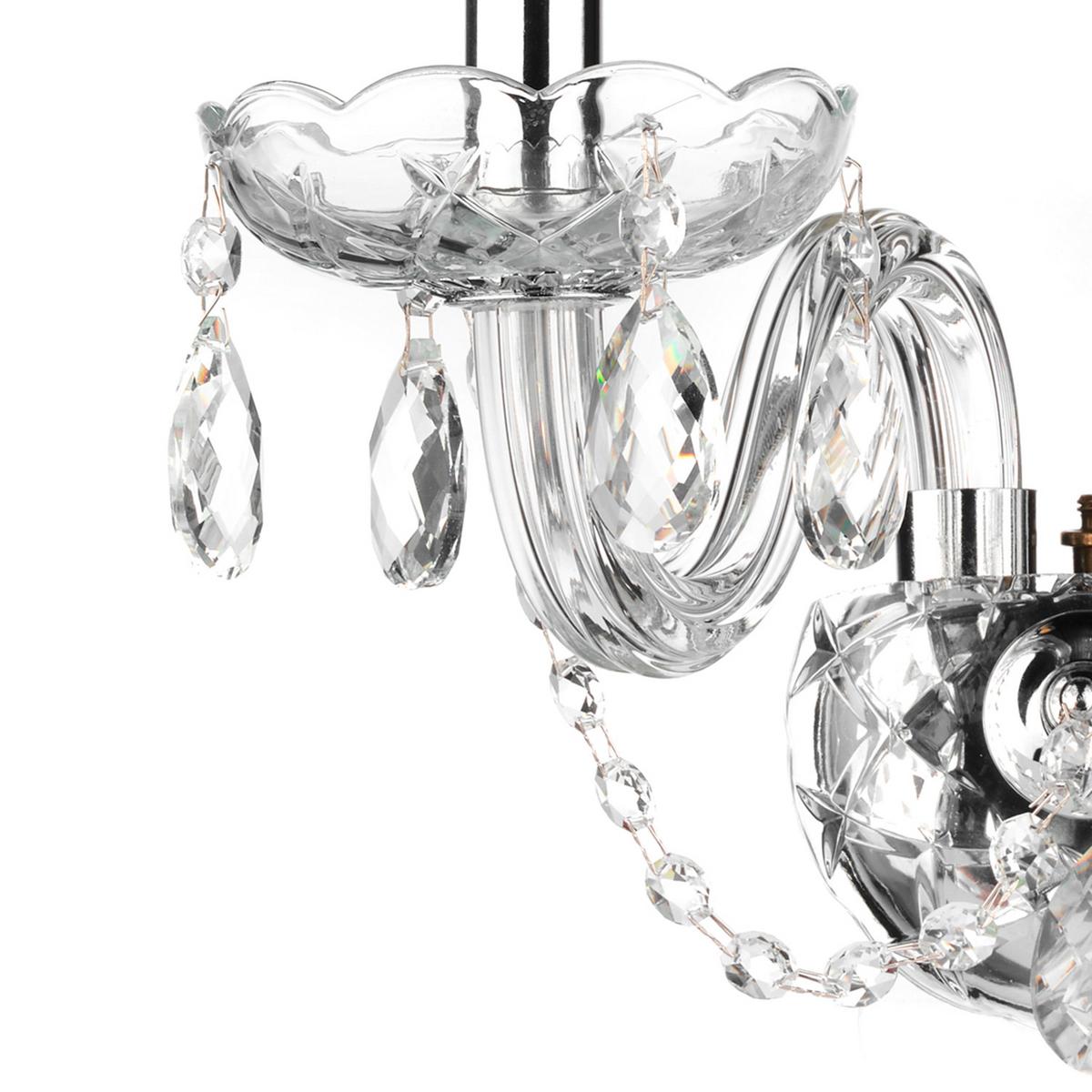 Wandleuchte Svetlana Chromfarben max. 6 Watt - Chromfarben/Transparent, KONVENTIONELL, Glas/Metall (32/30/20cm)