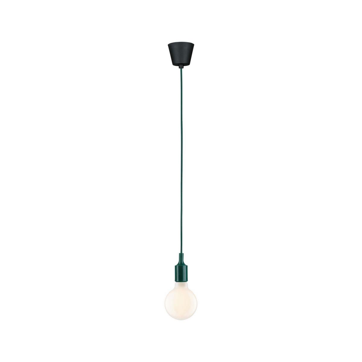 Hängeleuchte Ketil in Grün/Schwarz max. 60 Watt - Schwarz/Grün, Basics, Kunststoff/Textil (9,0/218cm) - Paulmann