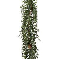 Kunstpflanze Lärchenranke Grün - Grün, Basics, Kunststoff (125cm)