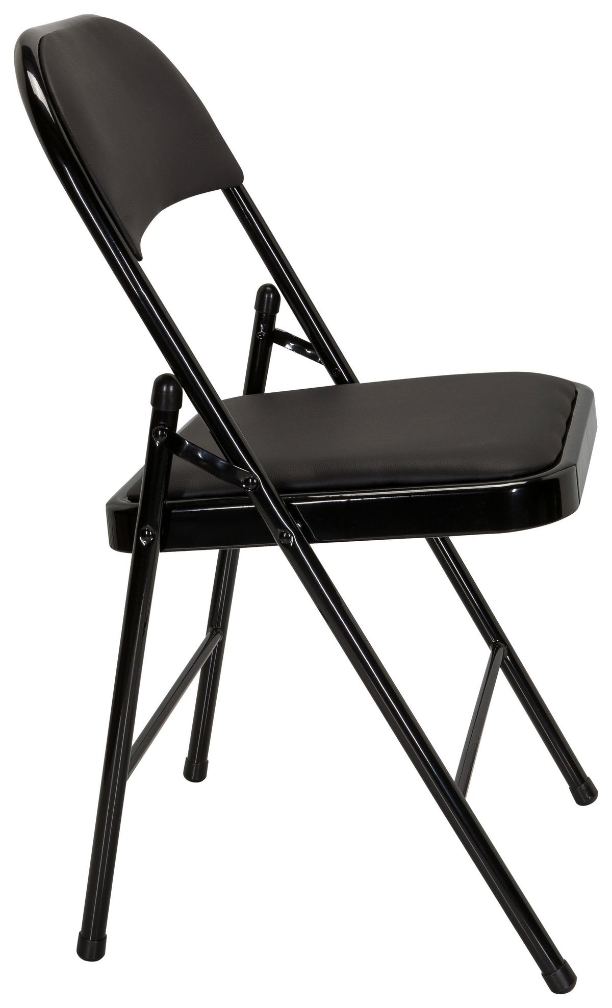 Zložljiv Stol Tudela Pu, Črna - črna, Basics, kovina/tekstil (44/80/49cm) - MID.YOU