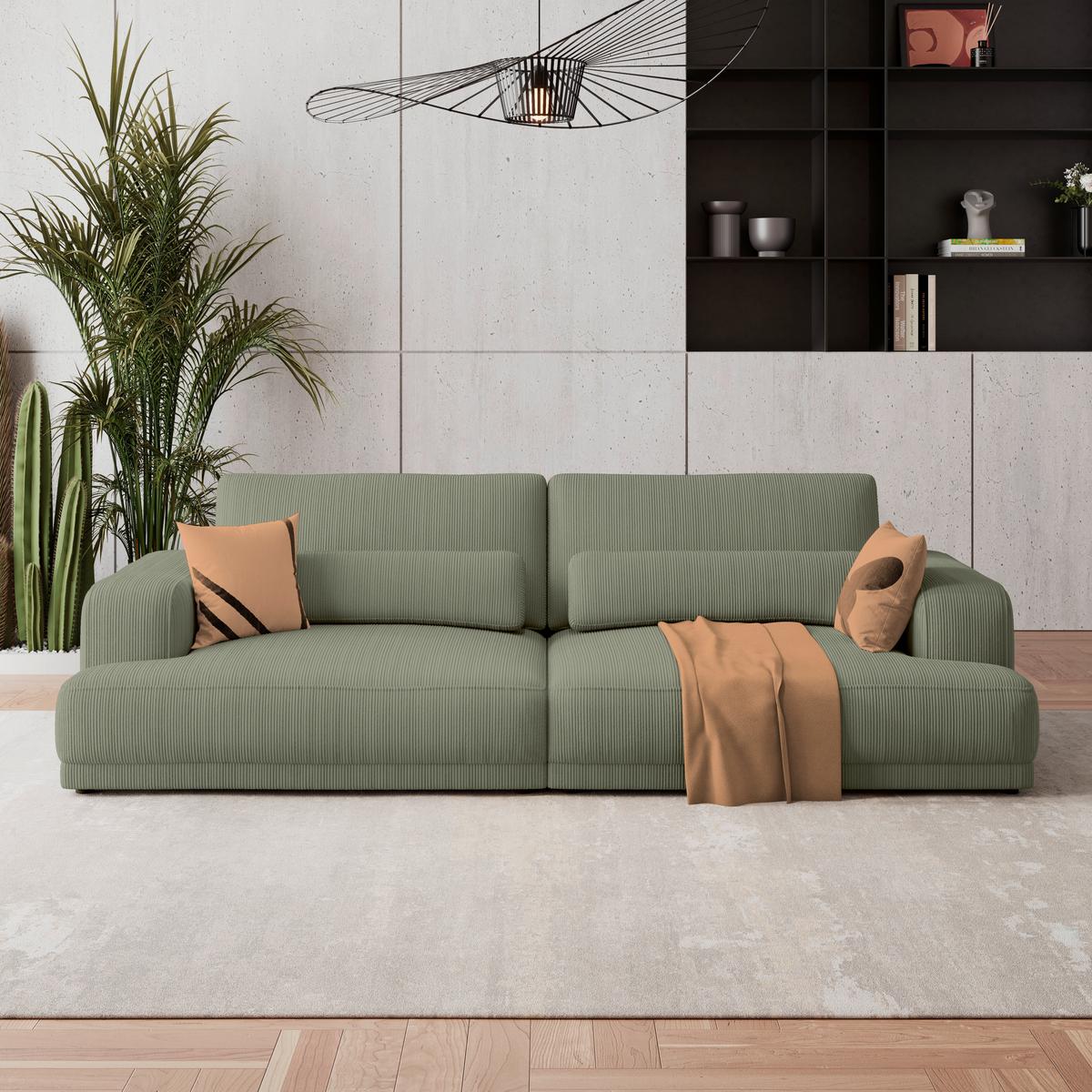 Velika Sofa Savona - svijetlo zelena, Trend, tekstil (260/77/111cm) - Luca Bessoni