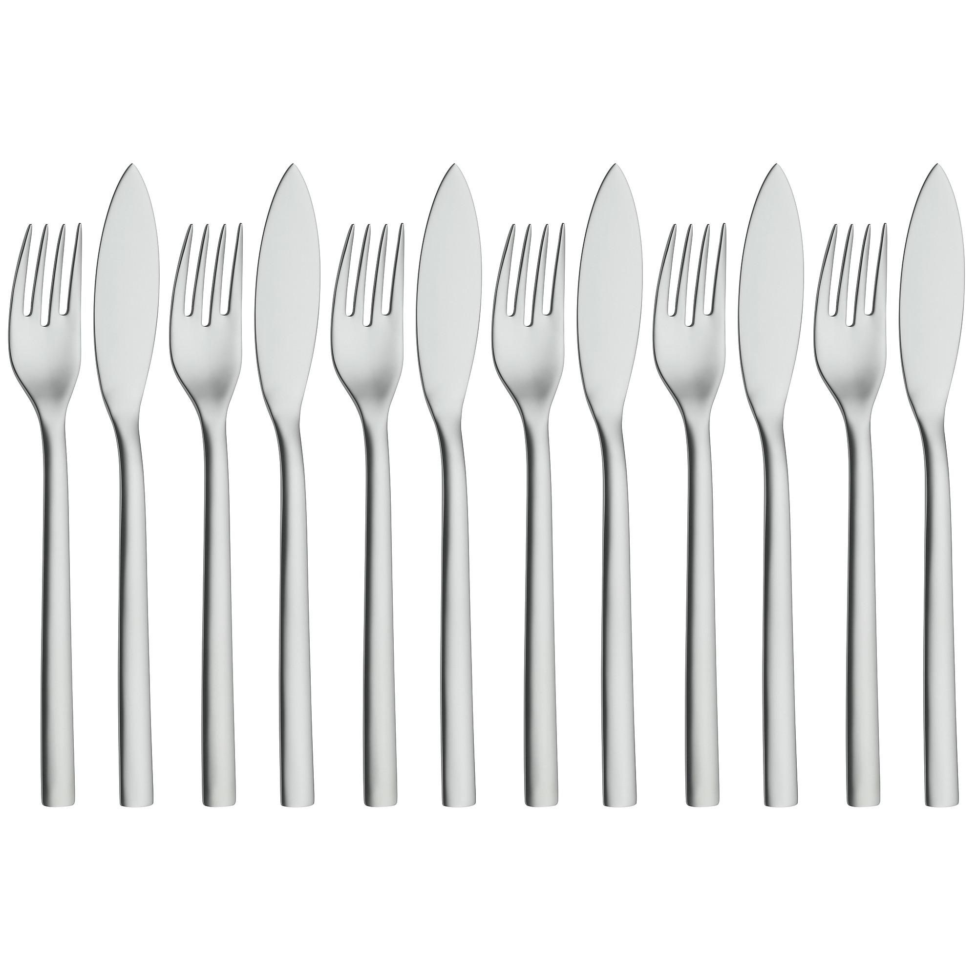 SZTUĆCE DO RYBY 1291506046 WMF - kolor stalowy, Basics, metal (37,6/22,6/2,7cm) - WMF