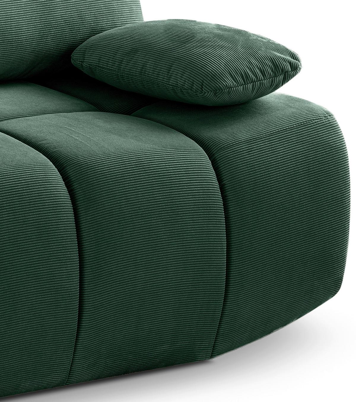 Schlafsofa Lauder Smaragdgrün - Smaragdgrün/Schwarz, Basics, Holz/Kunststoff (207/93/105cm) - MID.YOU