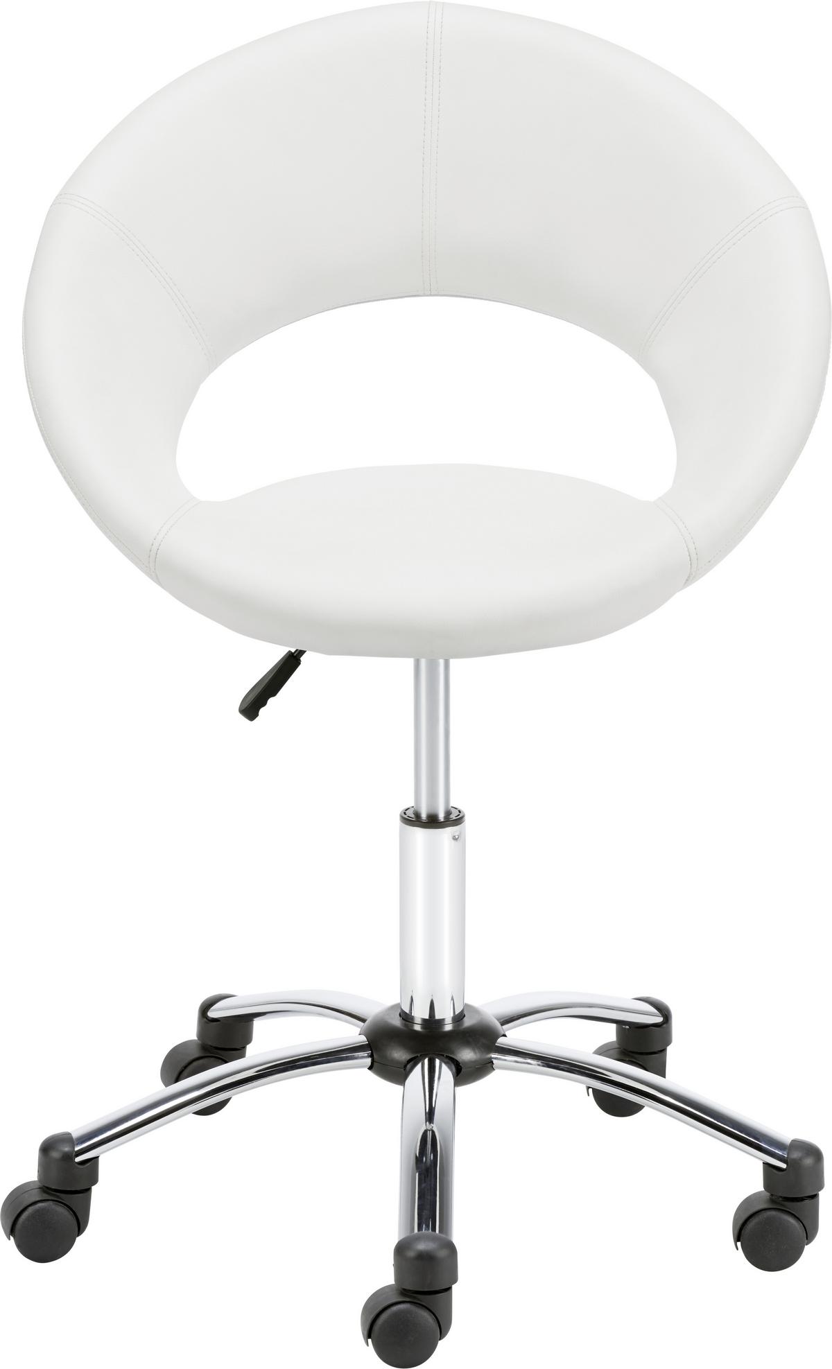 Drehstuhl in Weiss - Chromfarben/Weiss, Modern, Kunststoff/Textil (61cm) - Mömax