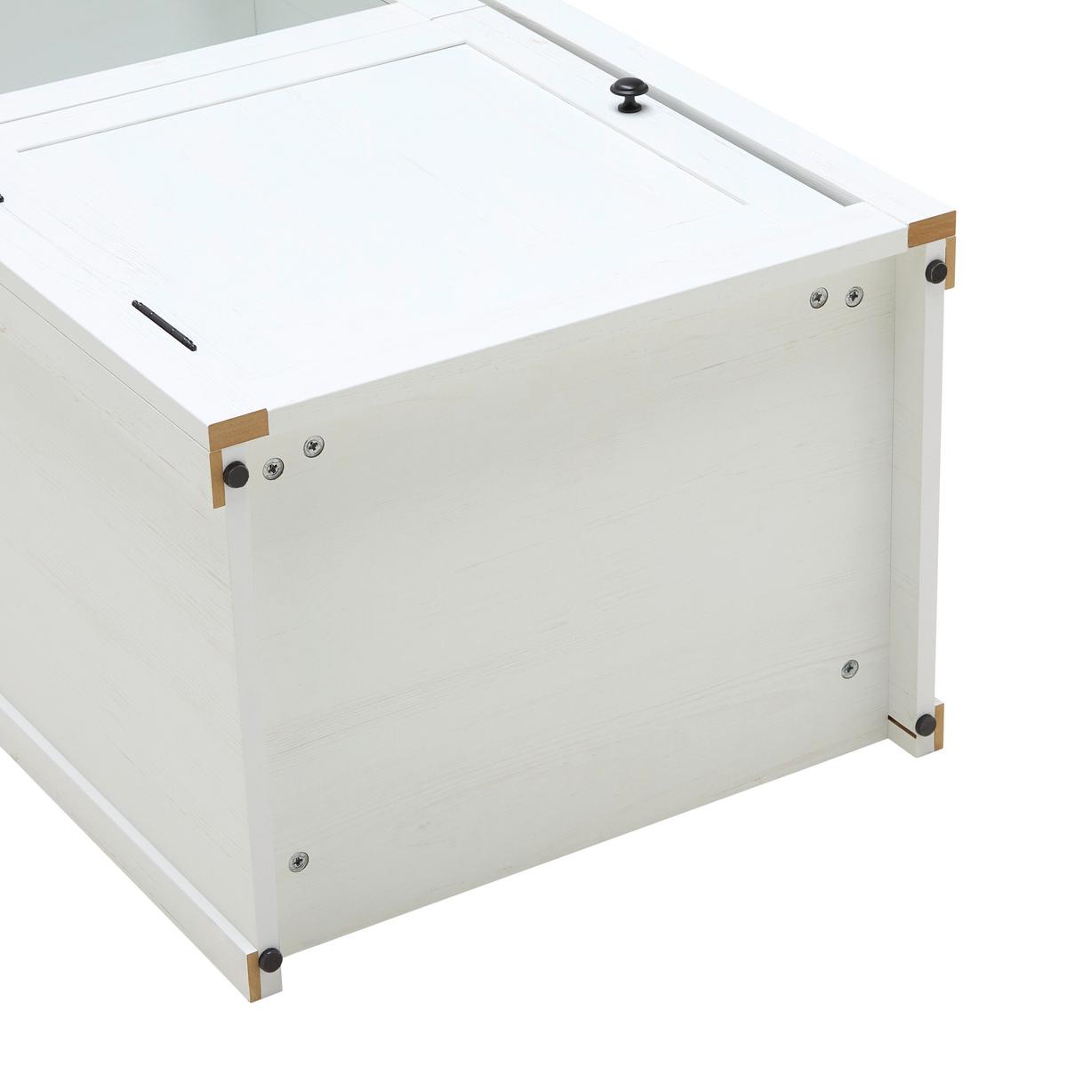 Vitrine Korsika Eichefarben/Weiß - Eichefarben/Schwarz, ROMANTIK / LANDHAUS, Glas/Holzwerkstoff (58,1/195/43cm) - Mömax