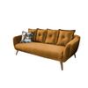 3-Sitzer-Sofa Baggio Gelb Velours - Gelb/Buchefarben, MODERN, Holz/Textil (236/94/103cm) - Livetastic