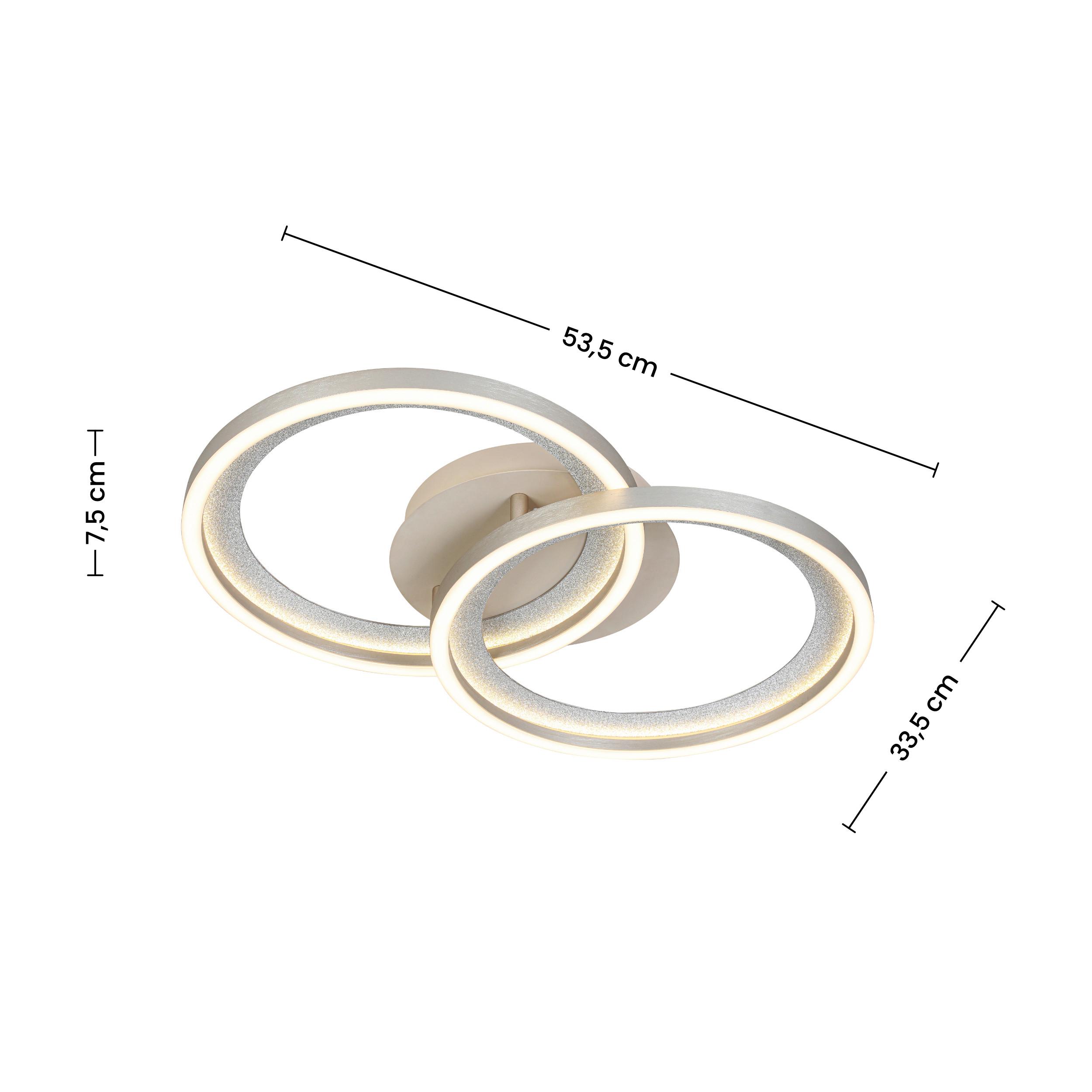 LED-TAKLAMPA KRISTA - sandfärgad/champagne, Modern, metall/plast (53,5/33,5/7,5cm) - Mömax