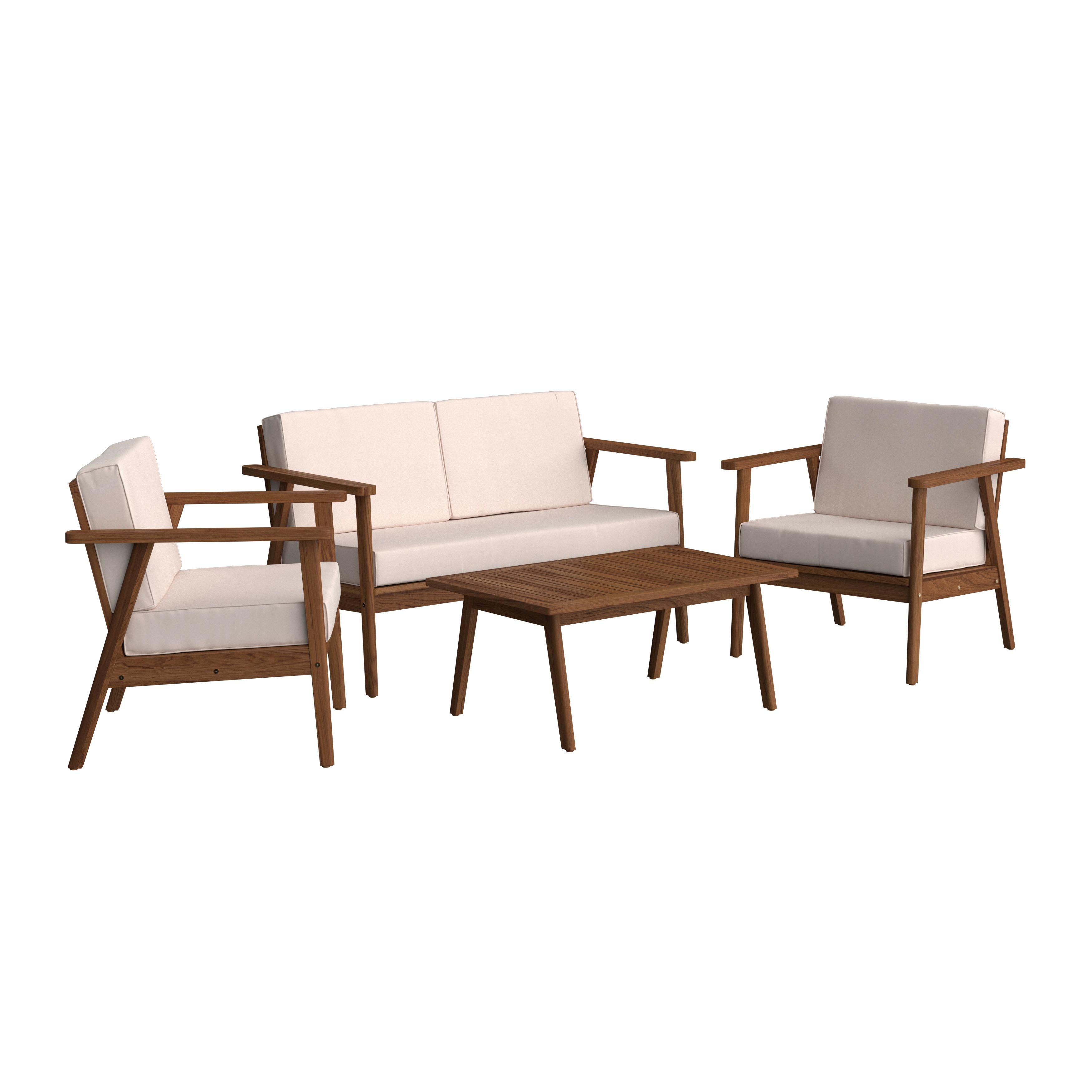 Baštenska Garnitura Till - boja akacije/krem, Moderno, drvo/tekstil (130/75/71cm) - Mömax