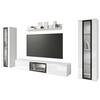 Wohnwand Caro Weiß/Hochglanz - Weiß Hochglanz/Schwarz, Trend, Glas/Holzwerkstoff (262/141,9/33cm) - P & B