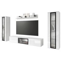 Dnevni Regal Caro, Bela, Osvetlitev, 4-Delni - črna/bela, Trend, umetna masa/steklo (262/141,9/33cm) - Livetastic