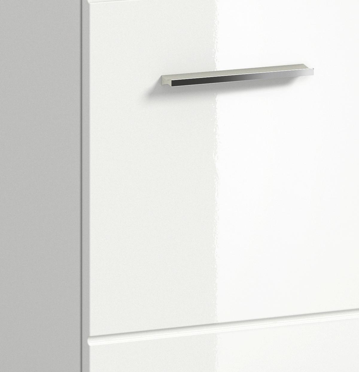 Midischrank ICE Weiß Hochglanz ca. 120x80x30 cm - Weiß Hochglanz/Silberfarben, MODERN, Holzwerkstoff/Kunststoff (120/80/30cm) - MID.YOU