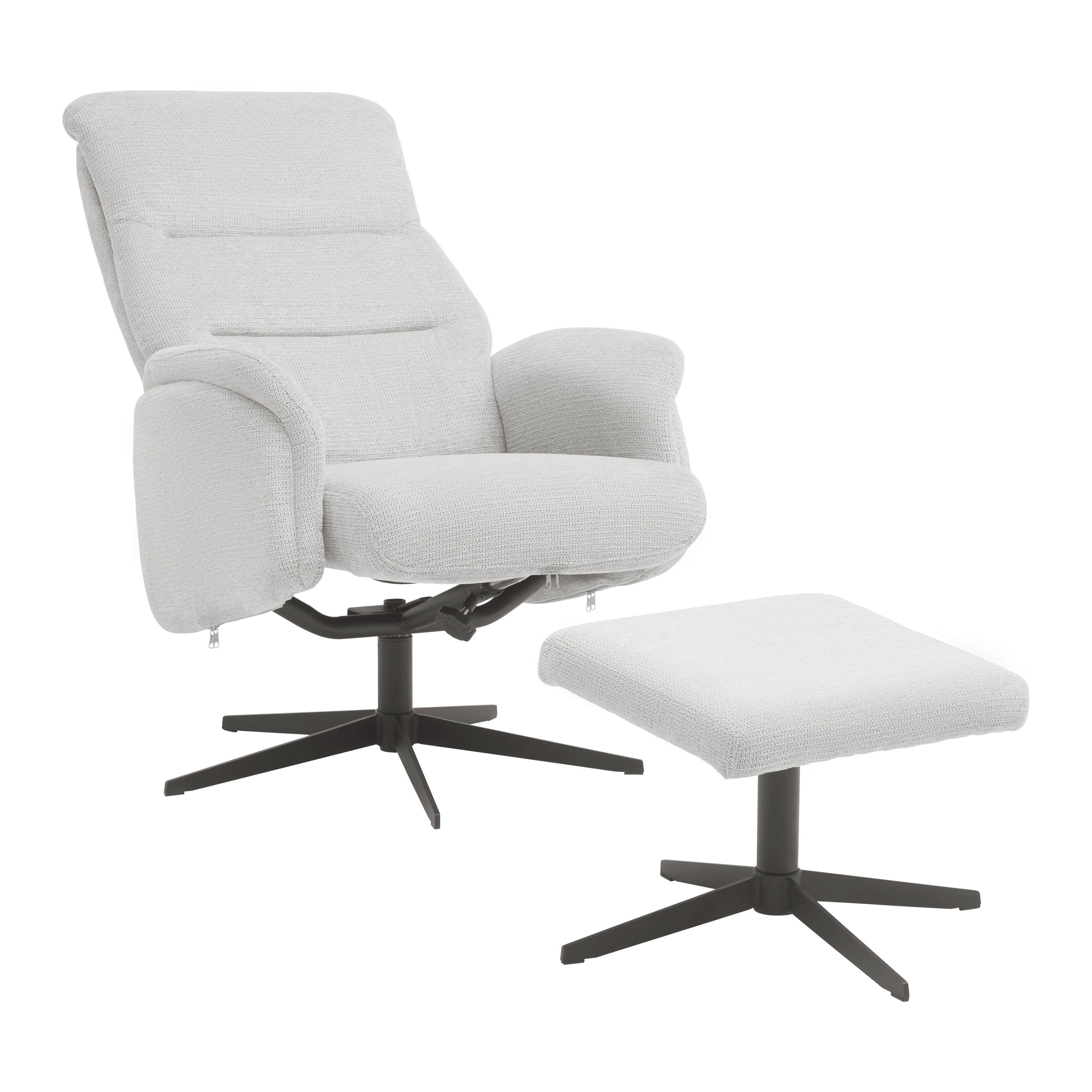 RELAXFÅTÖLJ STAR - ljusgrå/svart, Modern, metall/textil (72/105/91cm) - Mömax