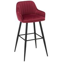 Barhocker aus Samt in Magenta - Magenta/Schwarz, Modern, Textil/Metall (50/99/53,5cm) - Mömax