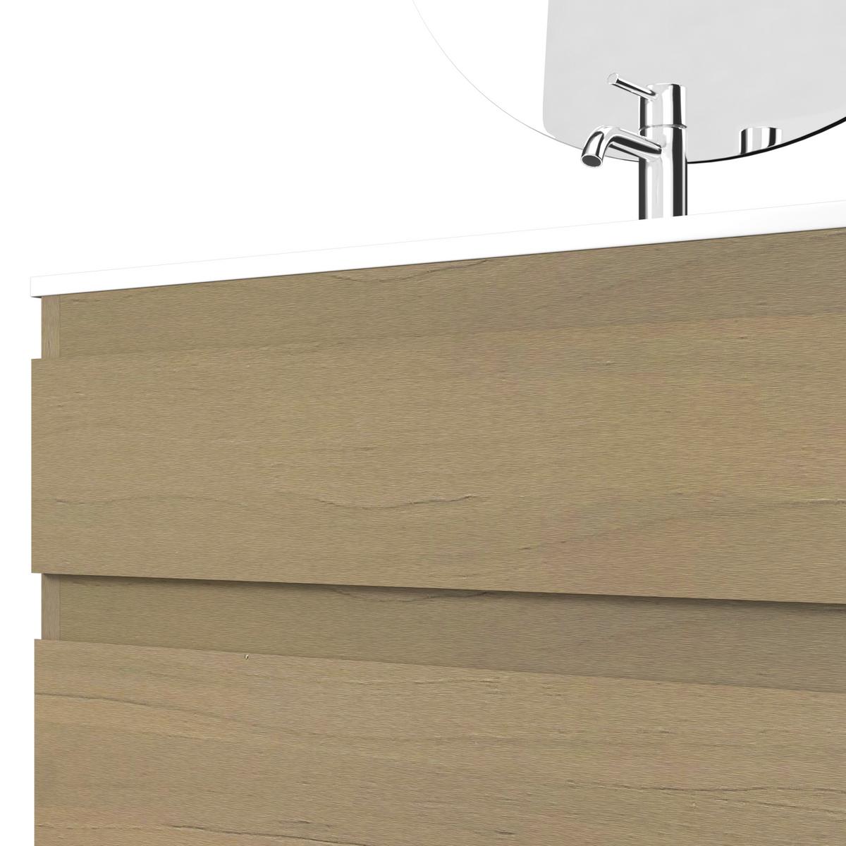 Badezimmer Leona Eichefarben 3- teilig - Eiche dunkel, MODERN, Glas/Keramik - Bessagi Home