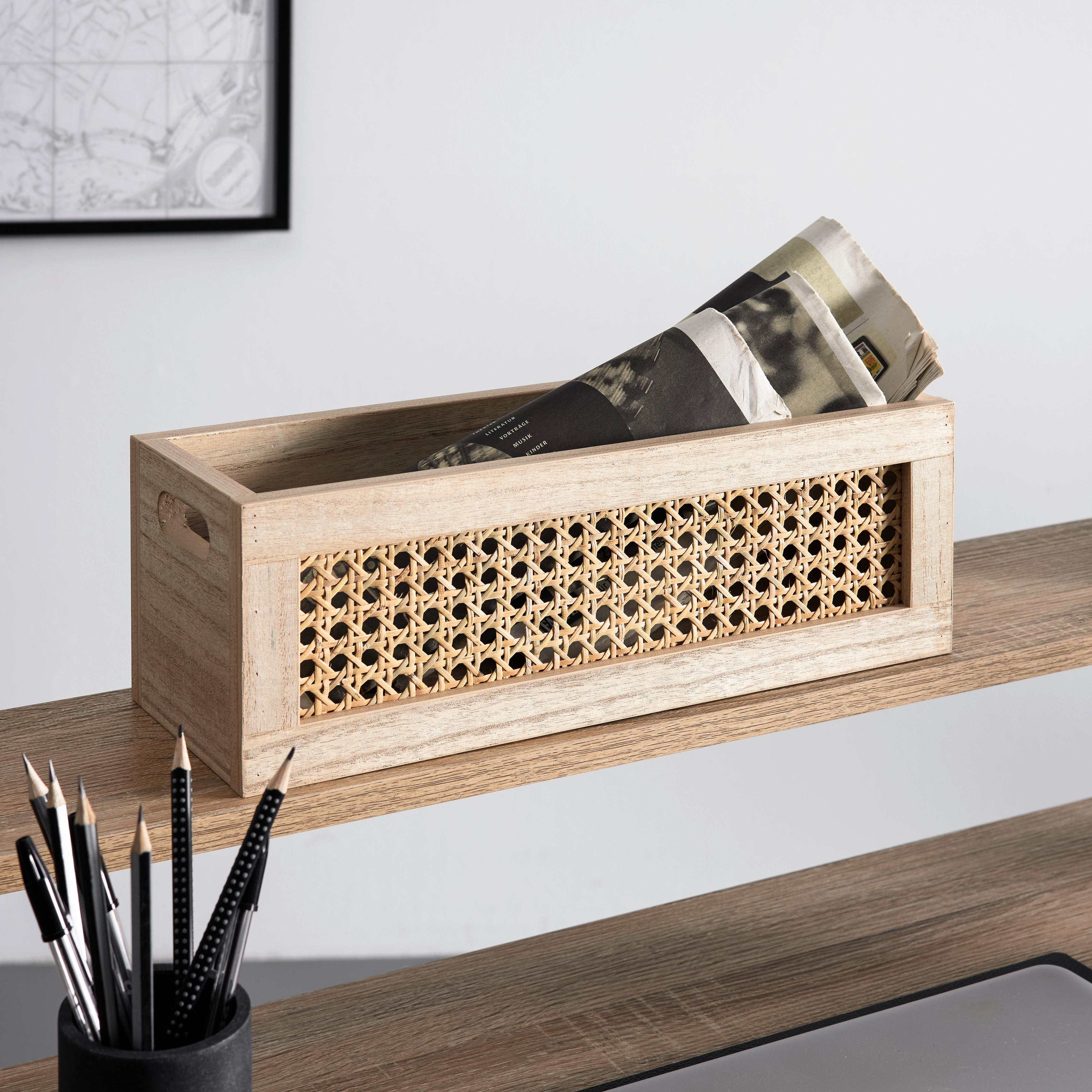 Aufbewahrungsbox Denis Hellbraun Holz - Naturfarben, MODERN, Holz/Holzwerkstoff (36/12/13cm) - Bessagi Home