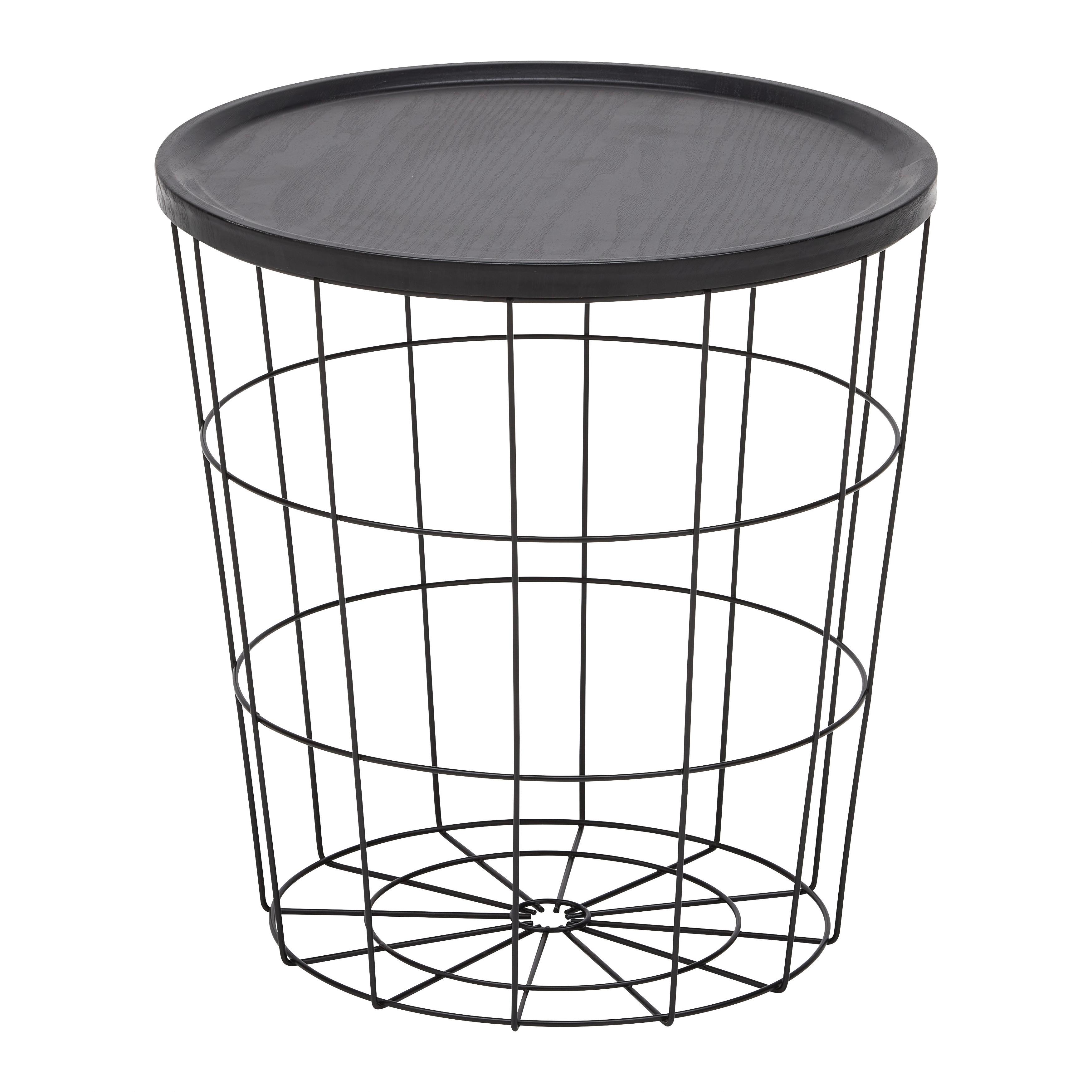 SIDOBORD HAVANNA -SB- - svart, Modern, metall/trämaterial (38/38/40cm) - Mömax
