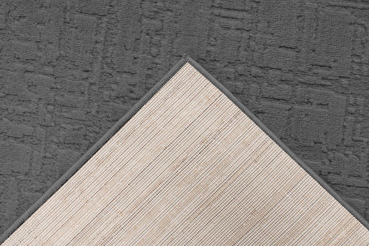 Flachwebeteppich Bandito 125 Grau 200x290 - Dunkelgrau, Basics, Textil (200/290cm) - Kayoom