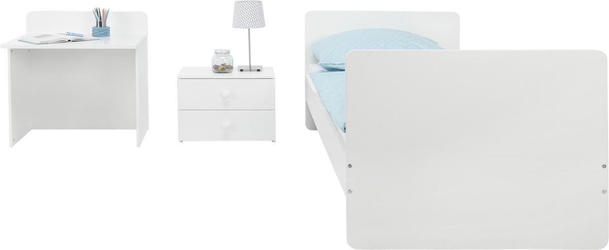 Gitterbett in Weiss ca. 70x140cm - Weiss, Modern, Holzwerkstoff (204,4/95/75cm) - Premium Living