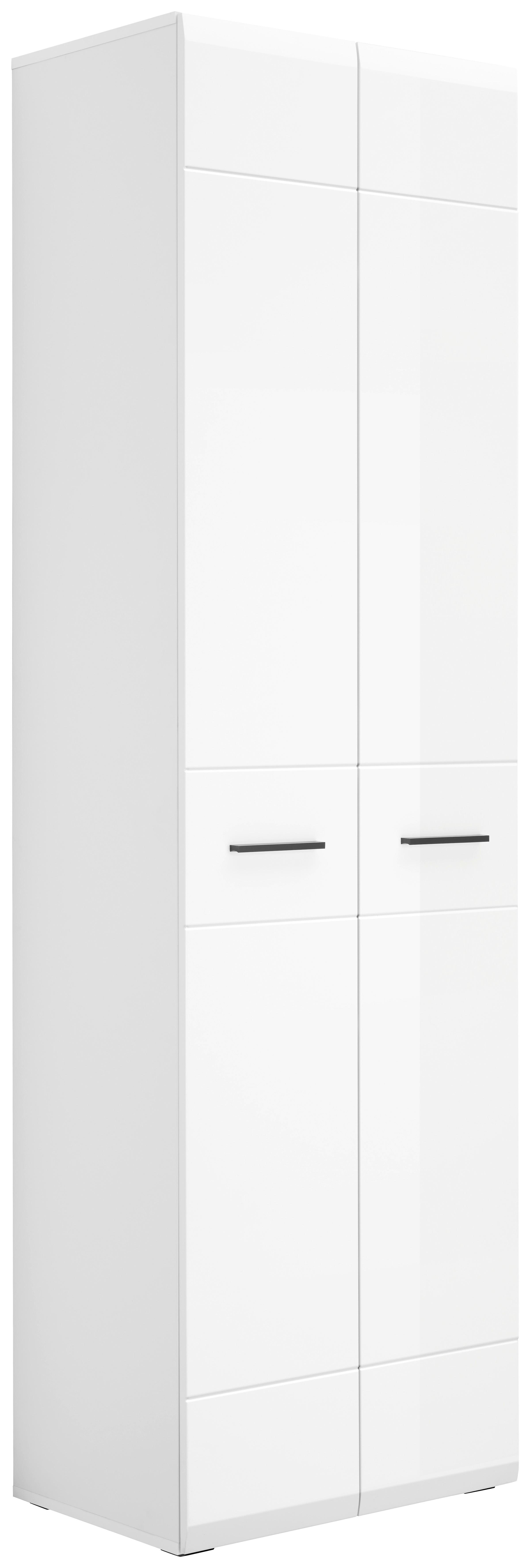 Garderobna Omara Avanti, Bela - bela/visoki sijaj, Basics, umetna masa/leseni material (60/206,2/41,6cm) - Hom`in