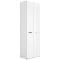 Garderobna Omara Avanti, Bela - bela/visoki sijaj, Basics, umetna masa/leseni material (60/206,2/41,6cm) - Hom`in